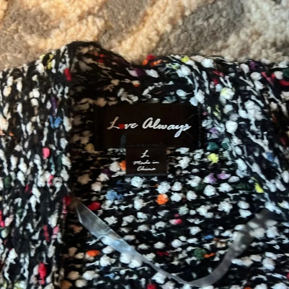Love always multi colored cardigan. Excellent condition. Size large. - Picture 3 of 4